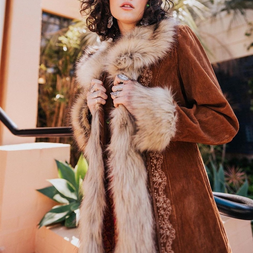 House of Skye Ezy Rider Faux Fur Coat S / M